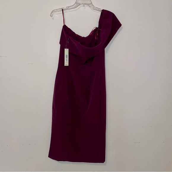 Eliza J Off The Shoulder Scuba Crepe Plum Cocktail Dress Size 10 - Picture 11 of 11